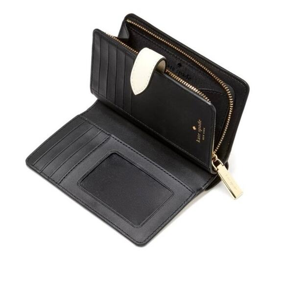 NWT Kate Spade Madison Medium Compact Bifold Wallet Puffy Heart Meringue Multi - Picture 3 of 9